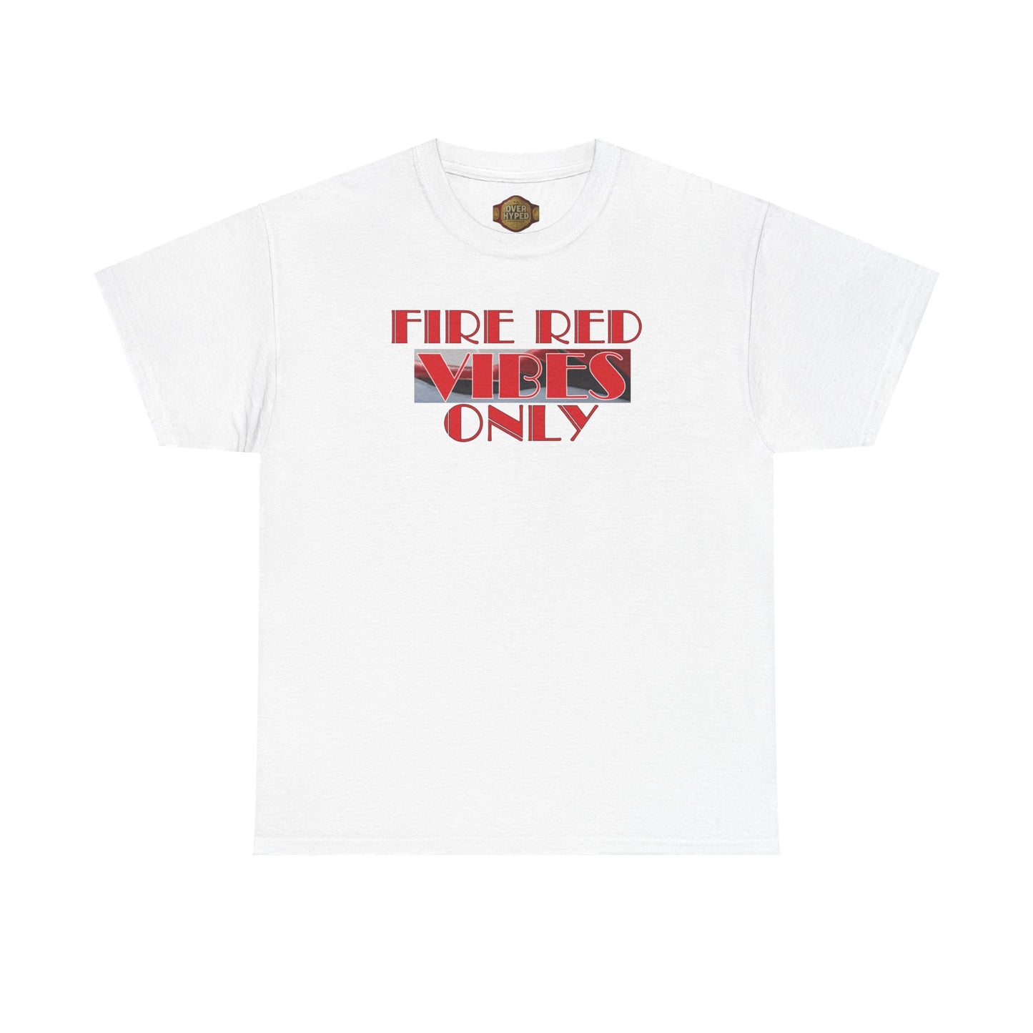 Retro 5 Fire Red "BLACK TONGUE" Shirt- FIRE RED VIBES ONLY  AJ FIRE RED