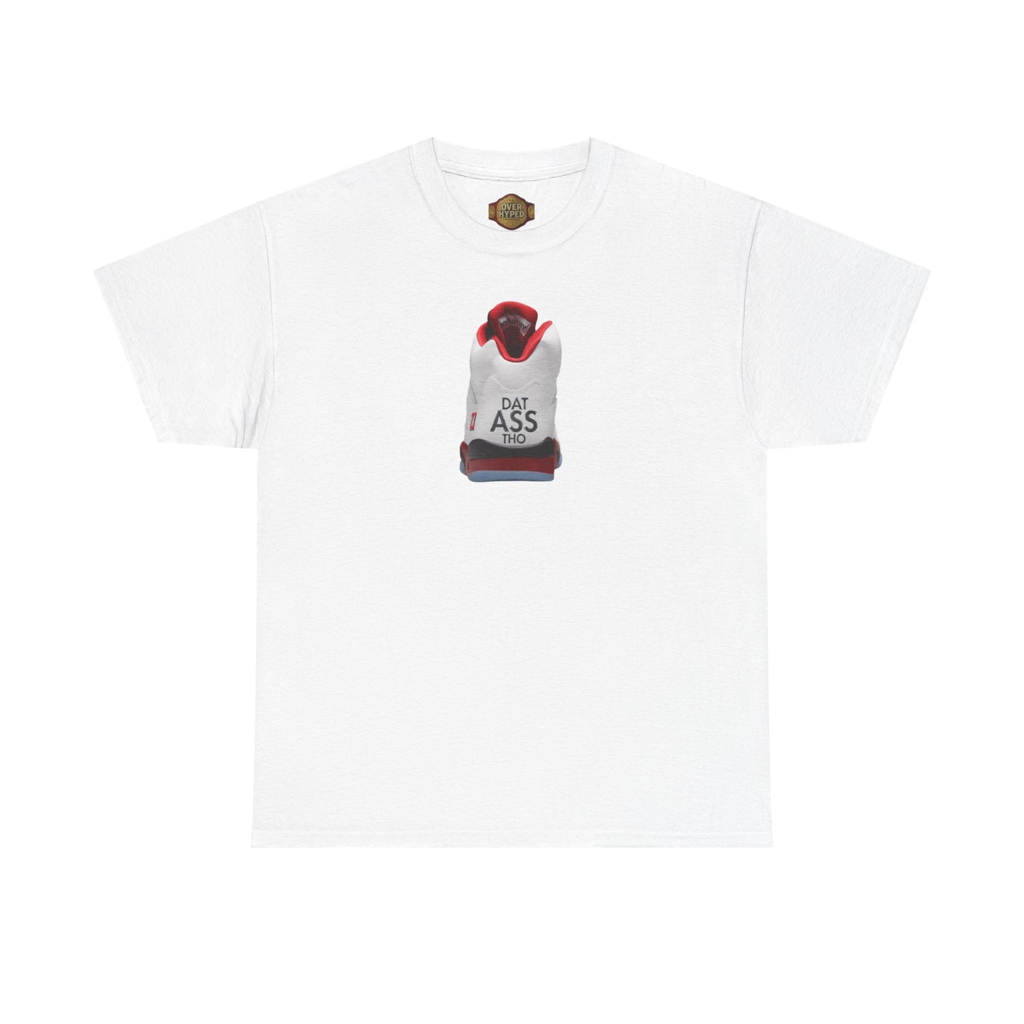 Retro 5 Fire Red "BLACK TONGUE" Shirt- DATASSSSTHO  AJ FIRE RED