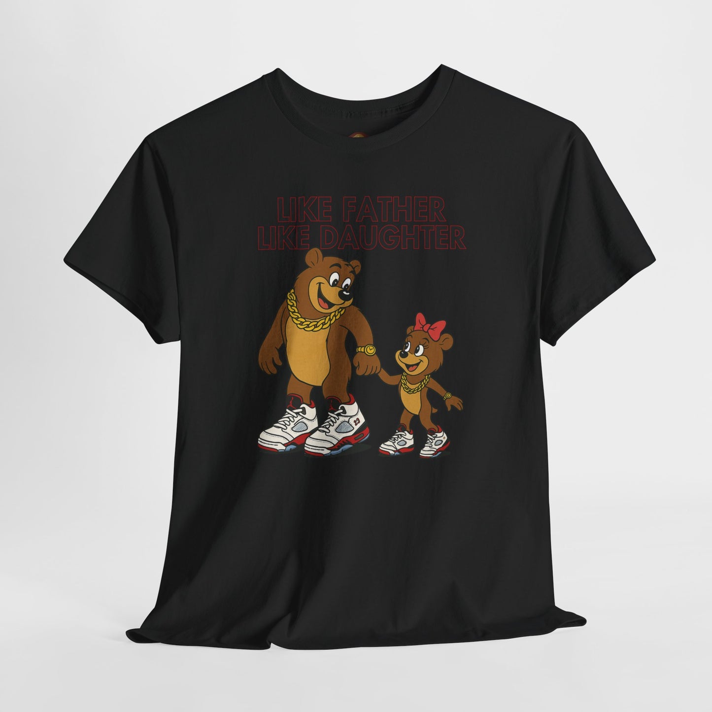 Retro 5 Fire Red "BLACK TONGUE" Shirt- LIKE FATHER LIKE DAUGHTER