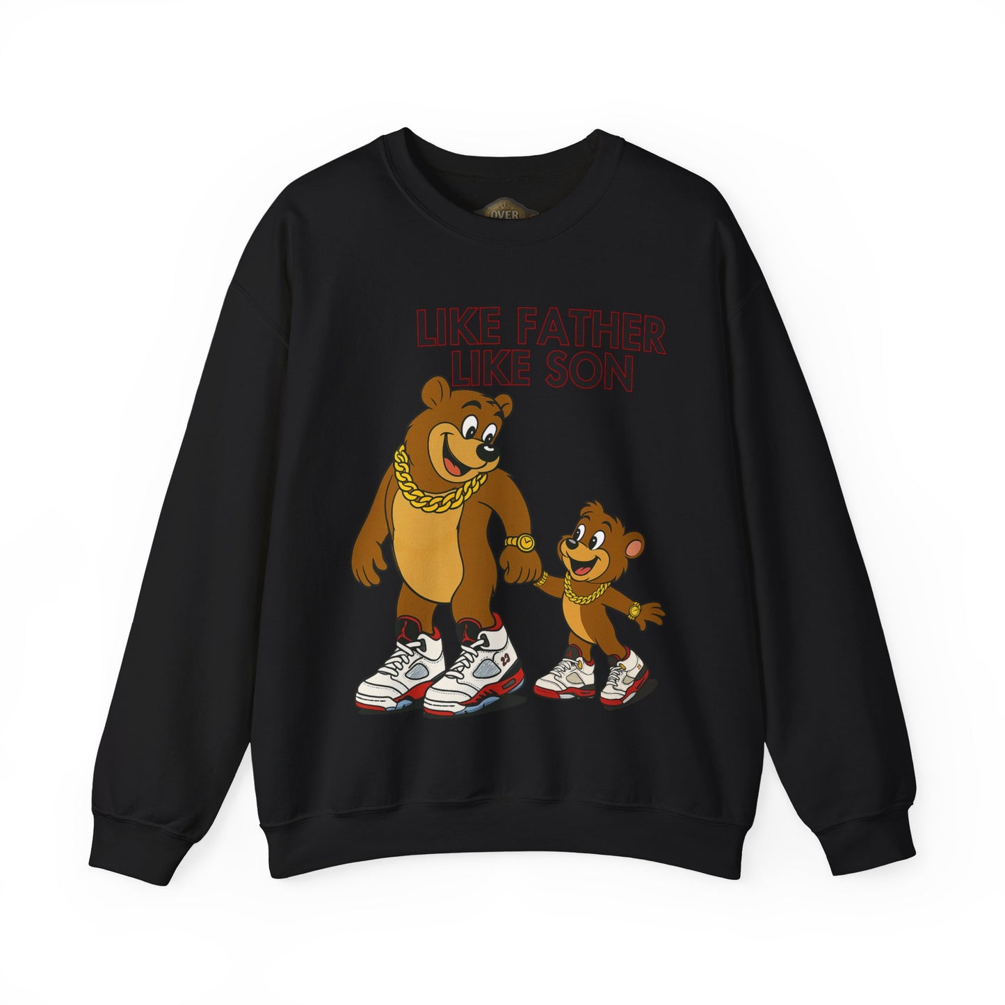Retro 5 Fire Red "BLACK TONGUE" SweatShirt- LIKE FATHER LIKE SON