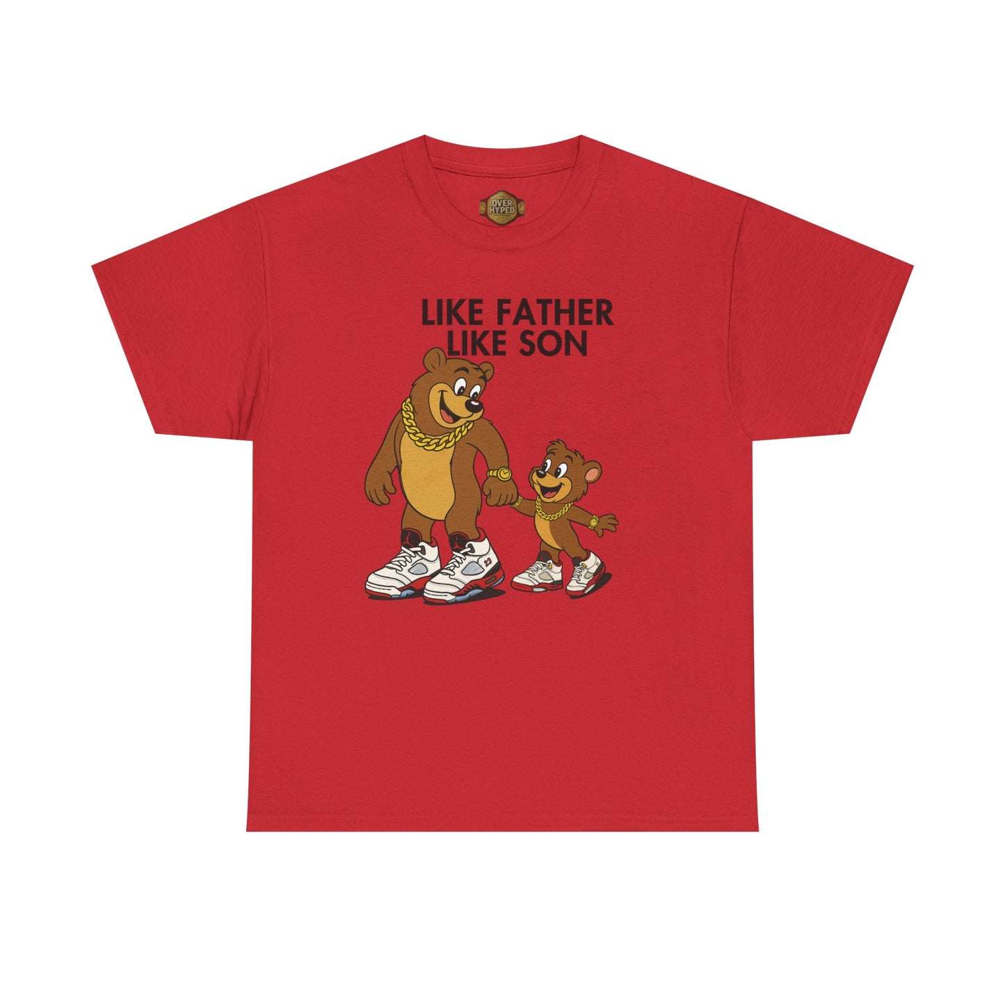 Retro 5 Fire Red "BLACK TONGUE" Shirt- LIKE FATHER LIKE SON
