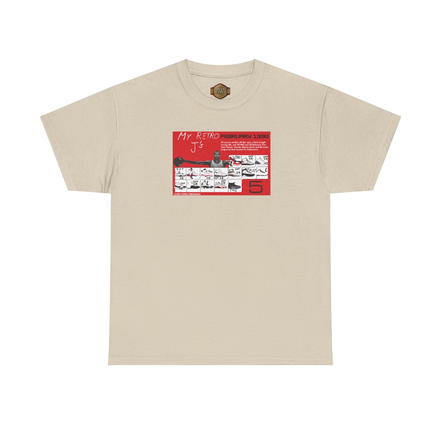 Retro 5 Fire Red "BLACK TONGUE" Shirt- -RETRO CARD