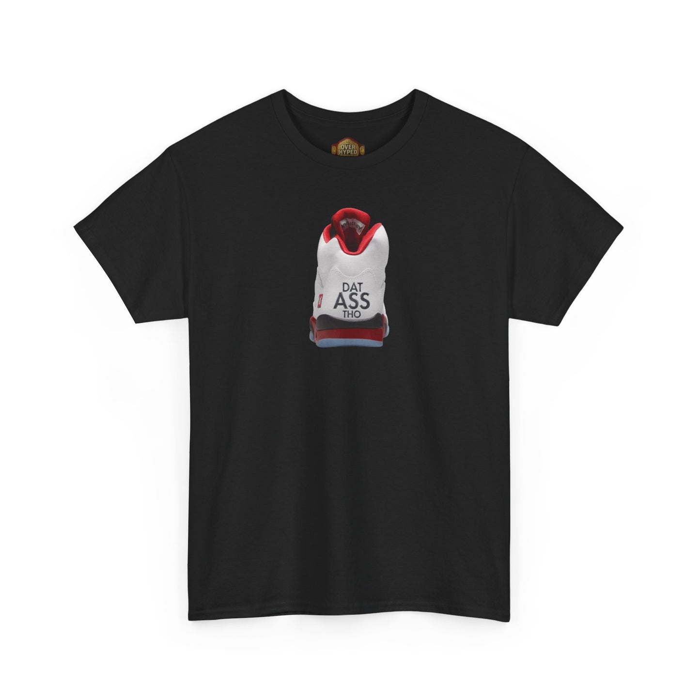 Retro 5 Fire Red "BLACK TONGUE" Shirt- DATASSSSTHO  AJ FIRE RED