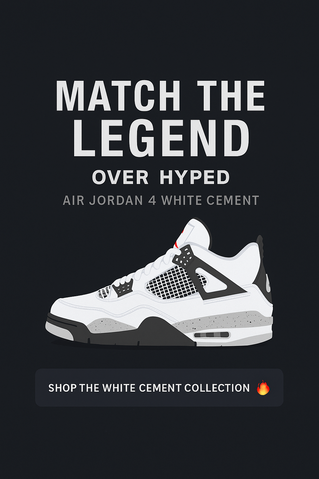 Retro 4 White Cement