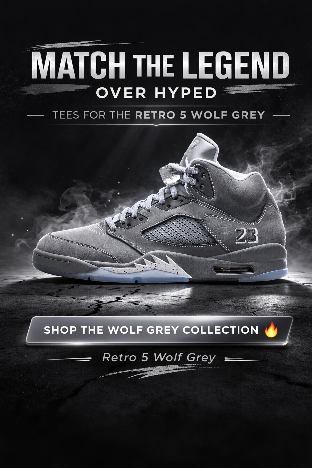 RETRO 5 WOLF  GREY