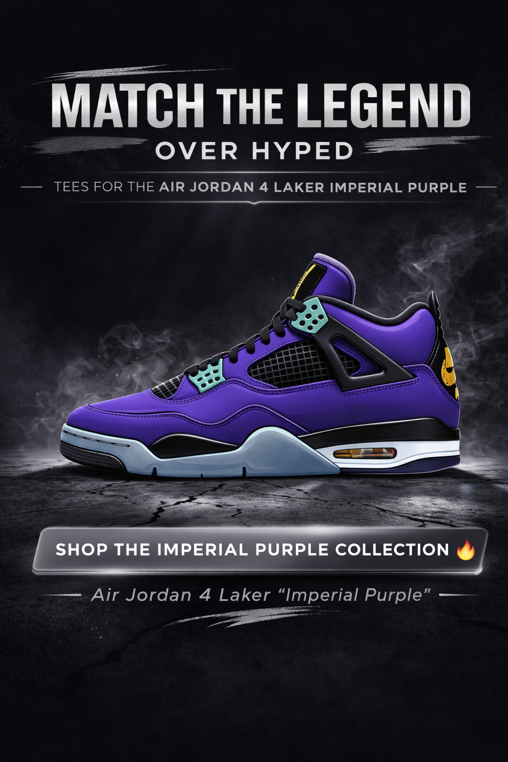 Retro 4  Imperial Purple "Lakers sneaker"