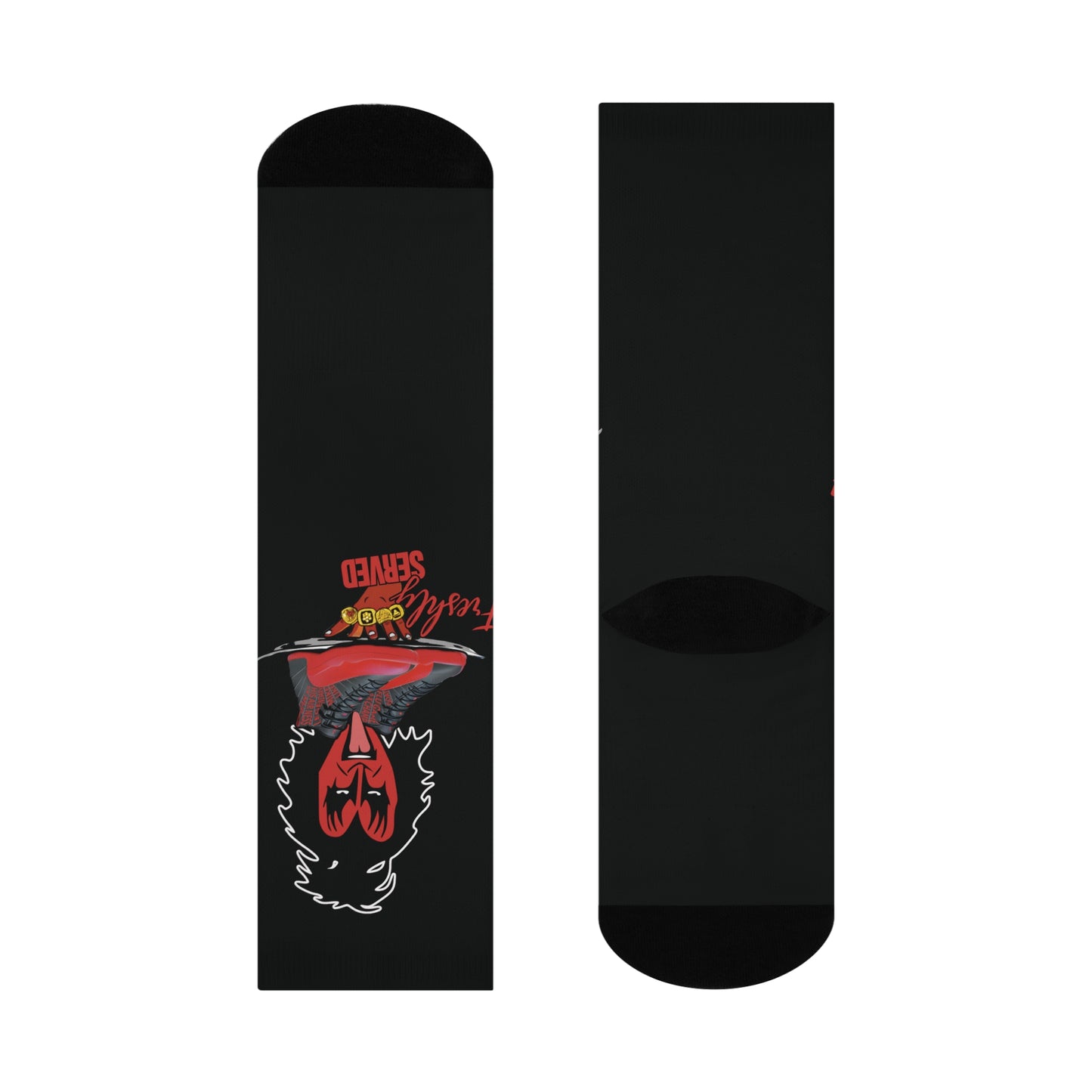 Retro 12 Flu Game socks  Freshly Served- by Over-Hyped