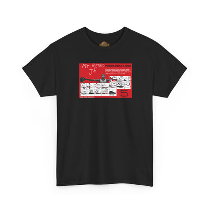 Retro 5 Fire Red "BLACK TONGUE" Shirt- -RETRO CARD