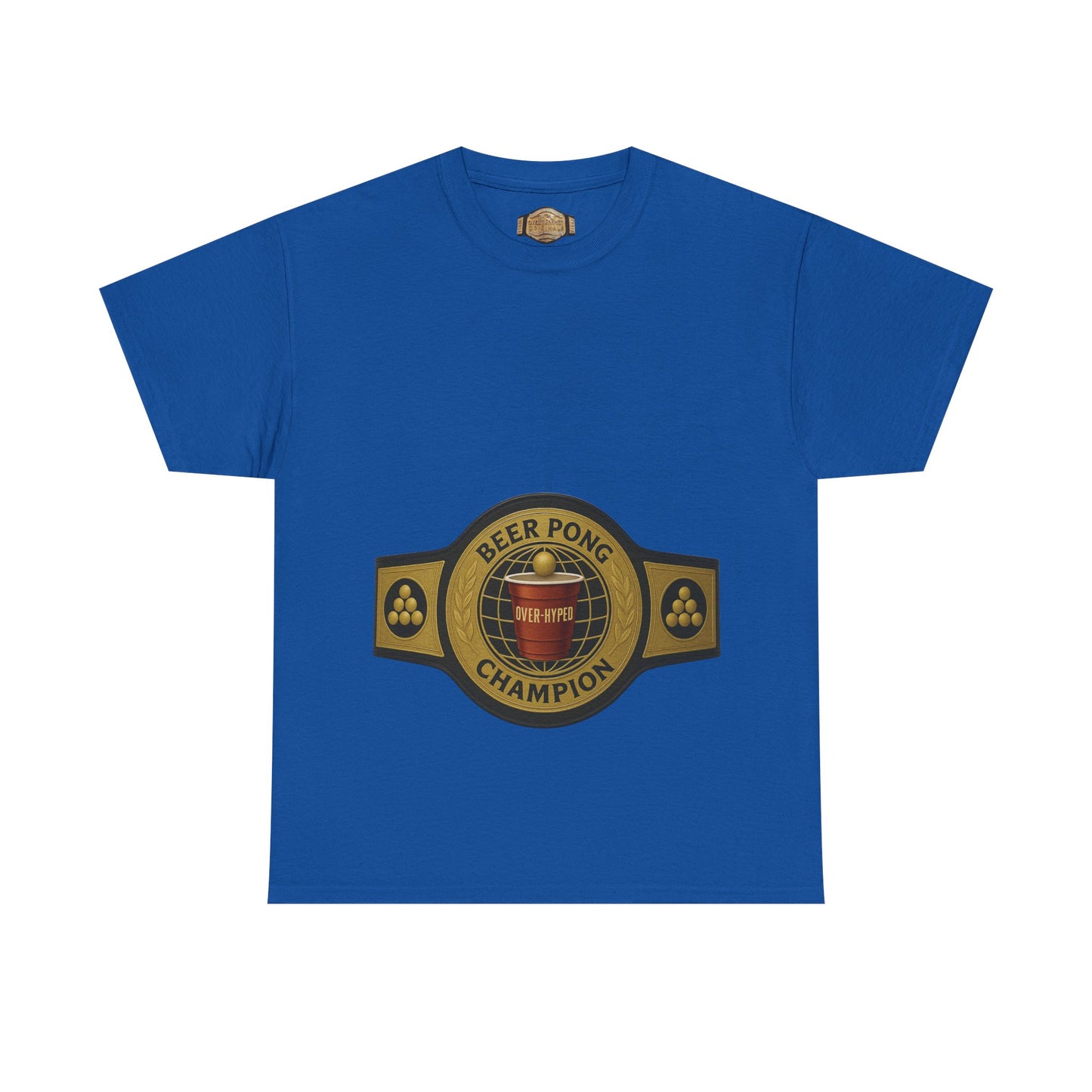 Over-Hyped Beer Pong Champion Black/Gold Shirt – Streetwear Gym Tee for Sneakerheads & Party Kings