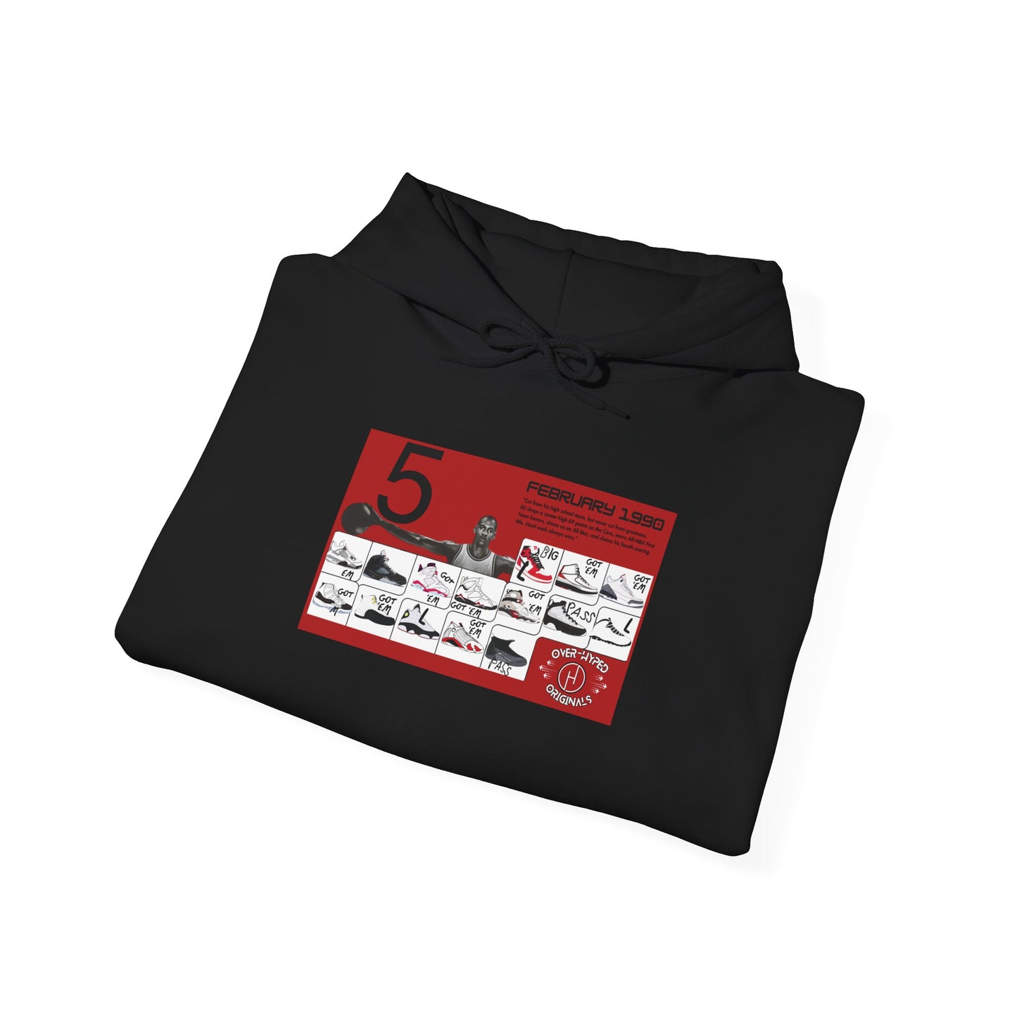 Retro 5 Black Metallic My Retro Card (Red) Hoodie