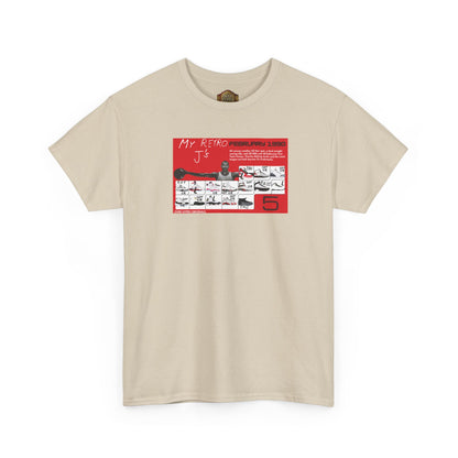 Retro 5 Fire Red "BLACK TONGUE" Shirt- -RETRO CARD