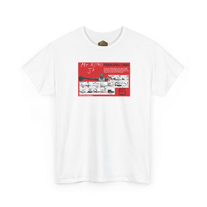 Retro 5 Fire Red "BLACK TONGUE" Shirt- -RETRO CARD
