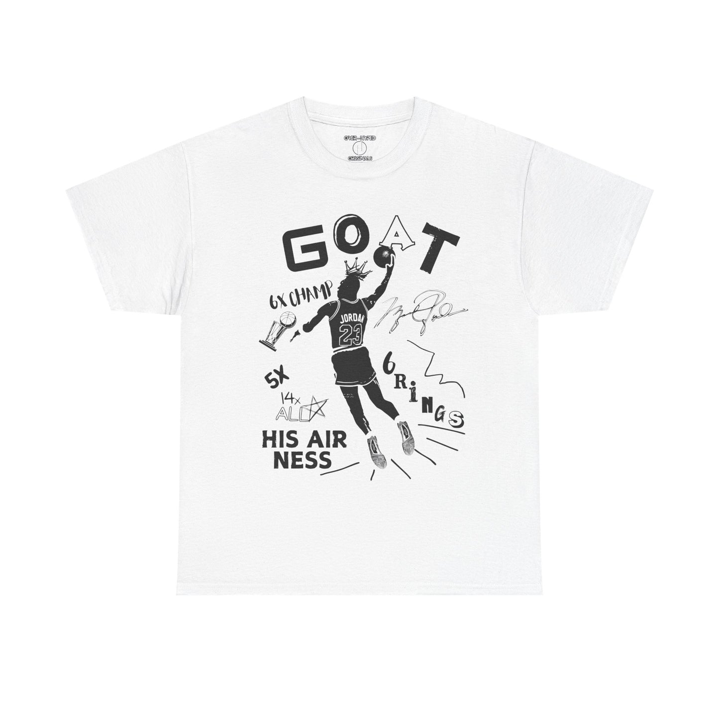 Retro 4 White Thunder G.O.A.T Shirt- Black Print