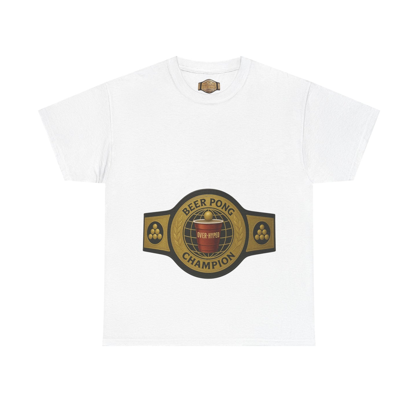 Over-Hyped Beer Pong Champion Black/Gold Shirt – Streetwear Gym Tee for Sneakerheads & Party Kings