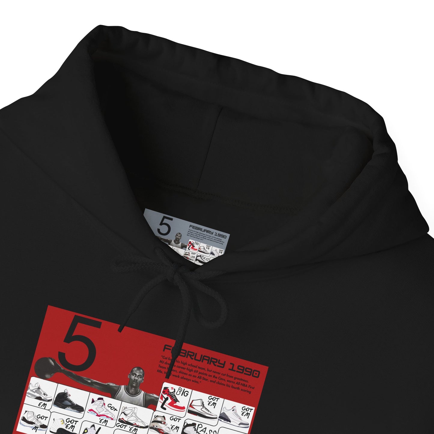 Retro 5 Black Metallic My Retro Card (Red) Hoodie