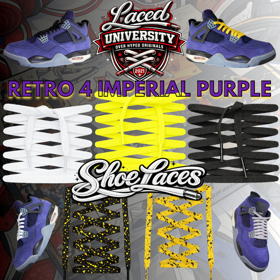 RETRO 4 IMPERIAL PURPLE "LAKERS SHOE LACES" REPLACEMENT