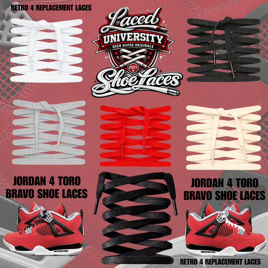 JORDAN 4 TORO BRAVO SHOE LACES LACED UNIVERSITY