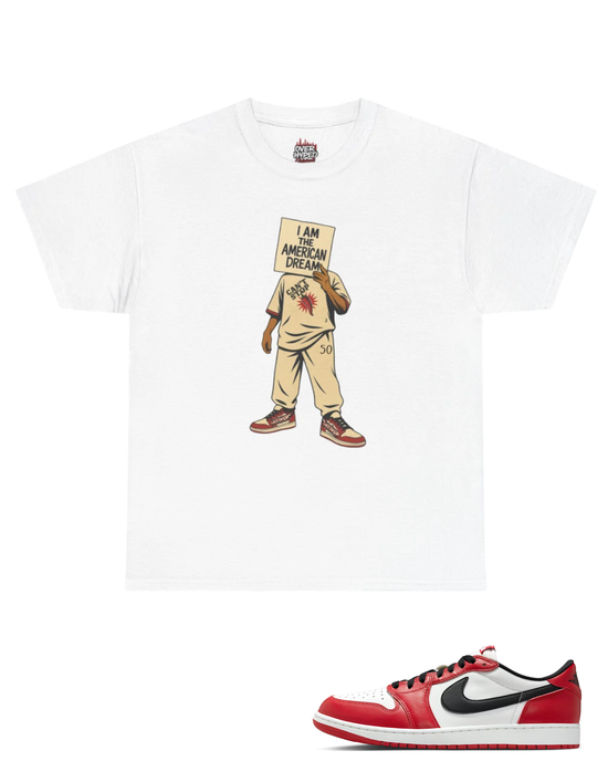 Over Hyped Originals - Retro 1 Low Og Chicago Shirt- American Dream Lace Em Up