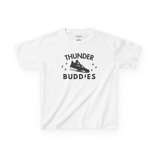 THUNDER BUDDIES-KIDS Tee Shirt to match Air Jordan Retro 4 White Thunder
