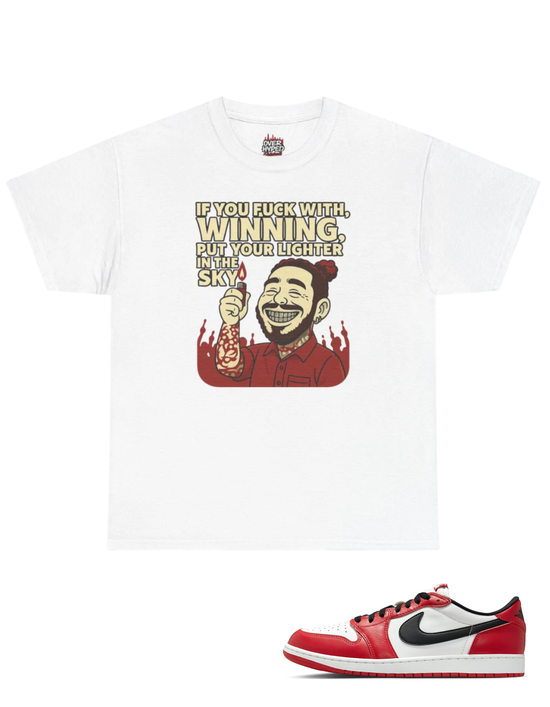 Over Hyped Originals - Retro 1 Low Og Chicago shirt- winning put your lighter in the sky