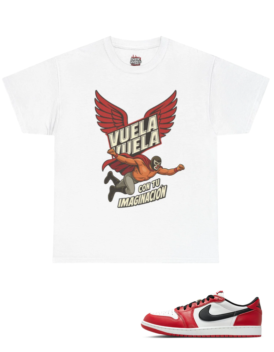 Over Hyped Originals - Retro 1 Low Og Chicago shirt- vuela vuela lucha
