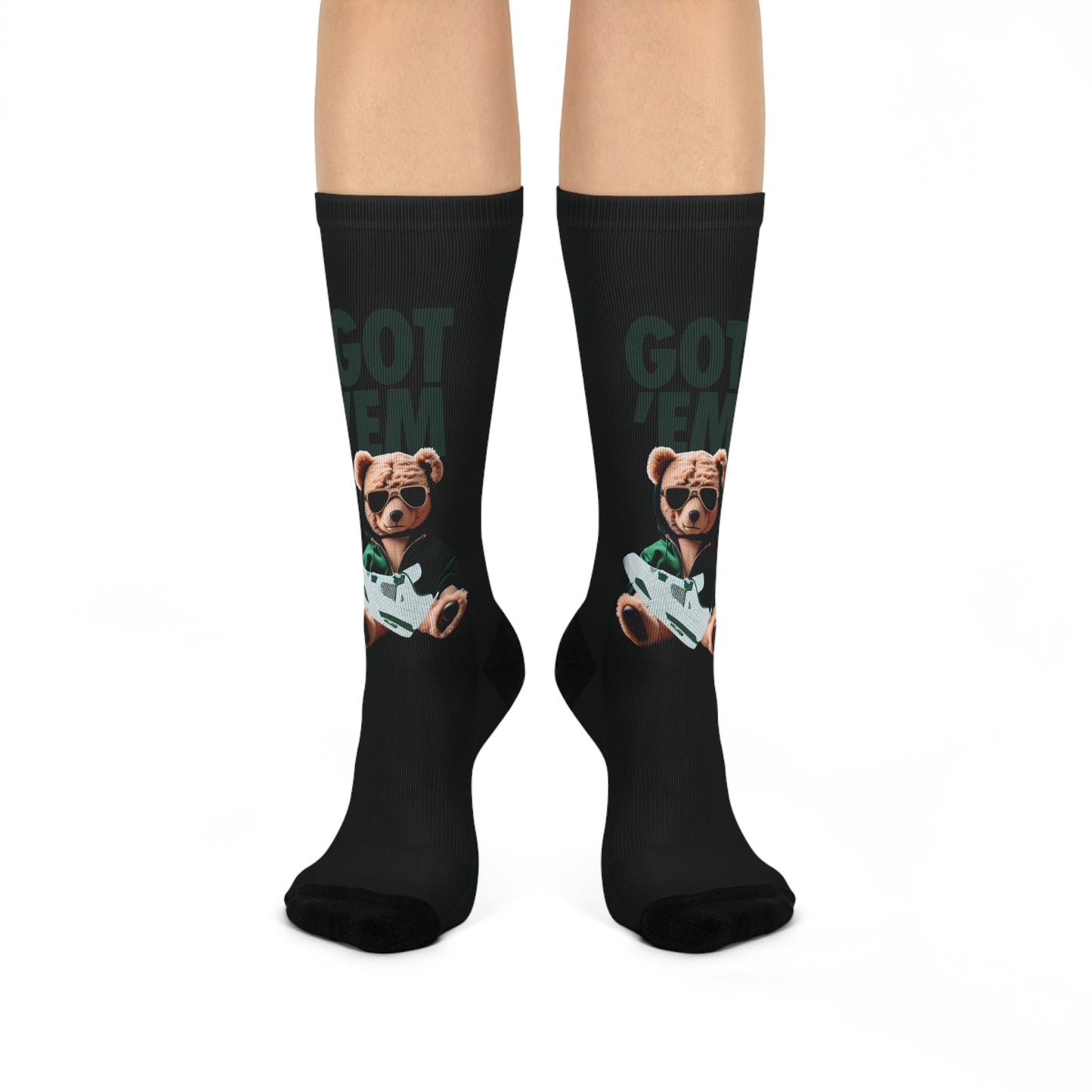 Retro 4 Oxidized Green Got Em Bear Socks