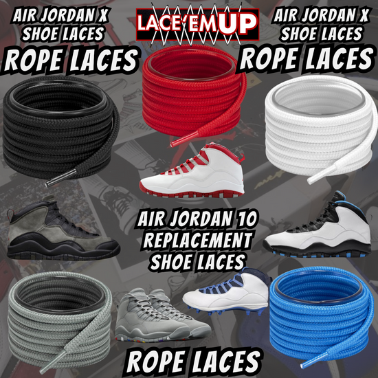 Air Jordan 10 AJ10 Premium Replacement Rope Round Shoe Laces