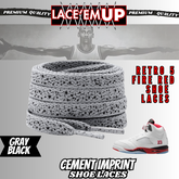 Retro 5 Fire Red Shoe Laces Spotted Splatter Cement , AJ 5 FIRE RED SHOE LACES