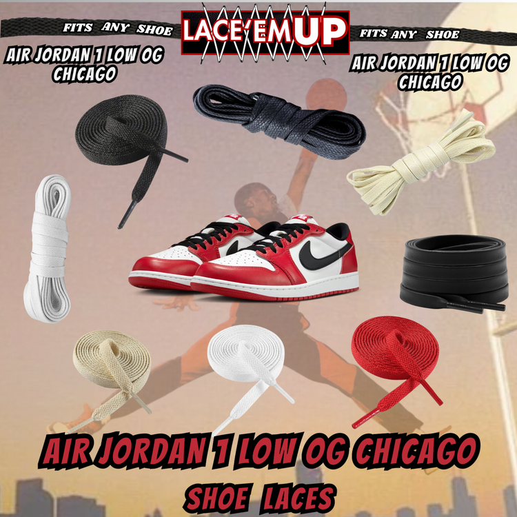Retro 1 CHICAGO Shoe Laces Cement replacement for Retro 1  OG BLACK TOE