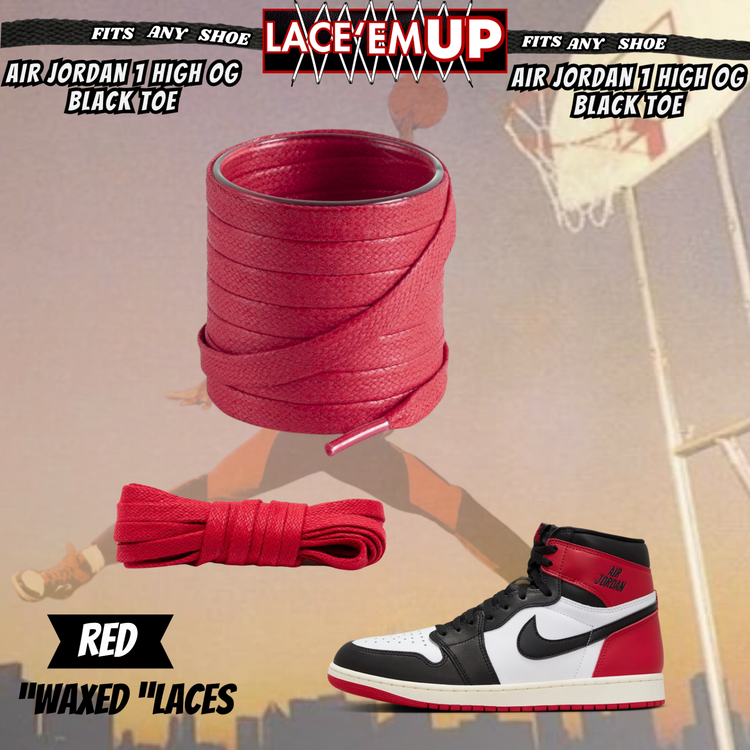 BLACK TOE Shoe Laces Cement replacement for jordan 1  OG BLACK TOE LACES