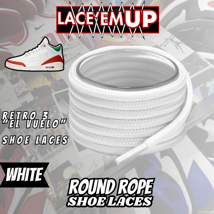 Retro 3  EL VUELO Shoe Laces Premiun replacement laces, AJ3 LACES
