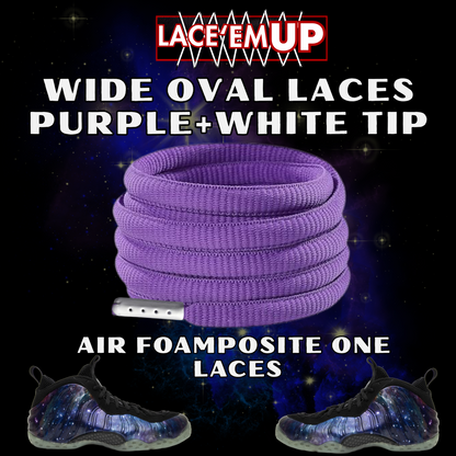 Foamposite Galaxy Wide Oval Laces Replacement Oval Shoe with color tips-PREMIUM