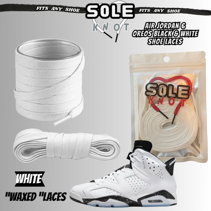 PREMIUM SHOE LACES TO MATCH AIR JORDAN 6 OREOS BLACK & WHITE,AJ CONVERSE