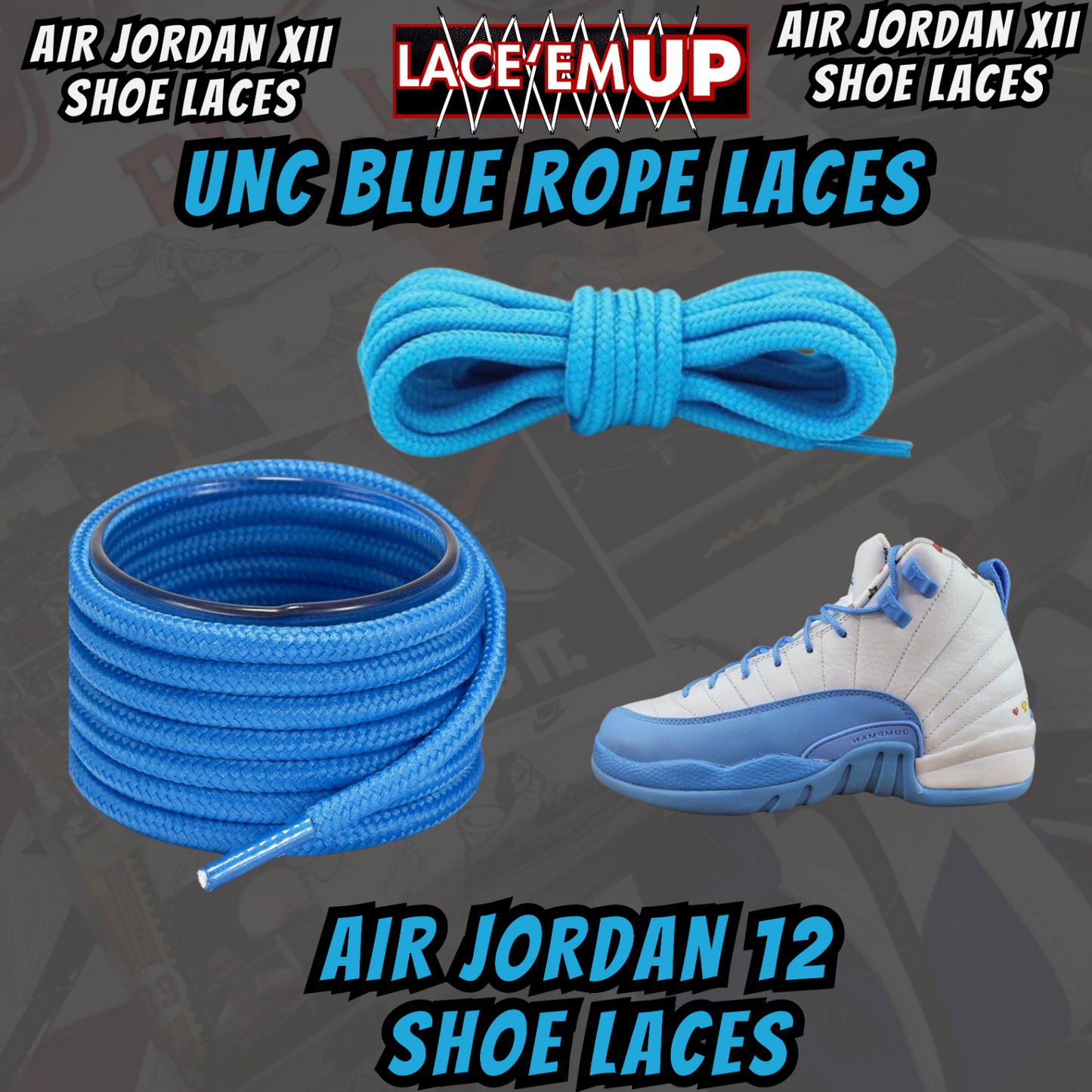 Air Jordan 12 AJ12 Premium Replacement Rope Round Shoe Laces