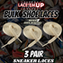 Premium Shoe Laces BULK for DUNKS, AF1, AIR Jordan 1 2 3-BULK SHOE LACES