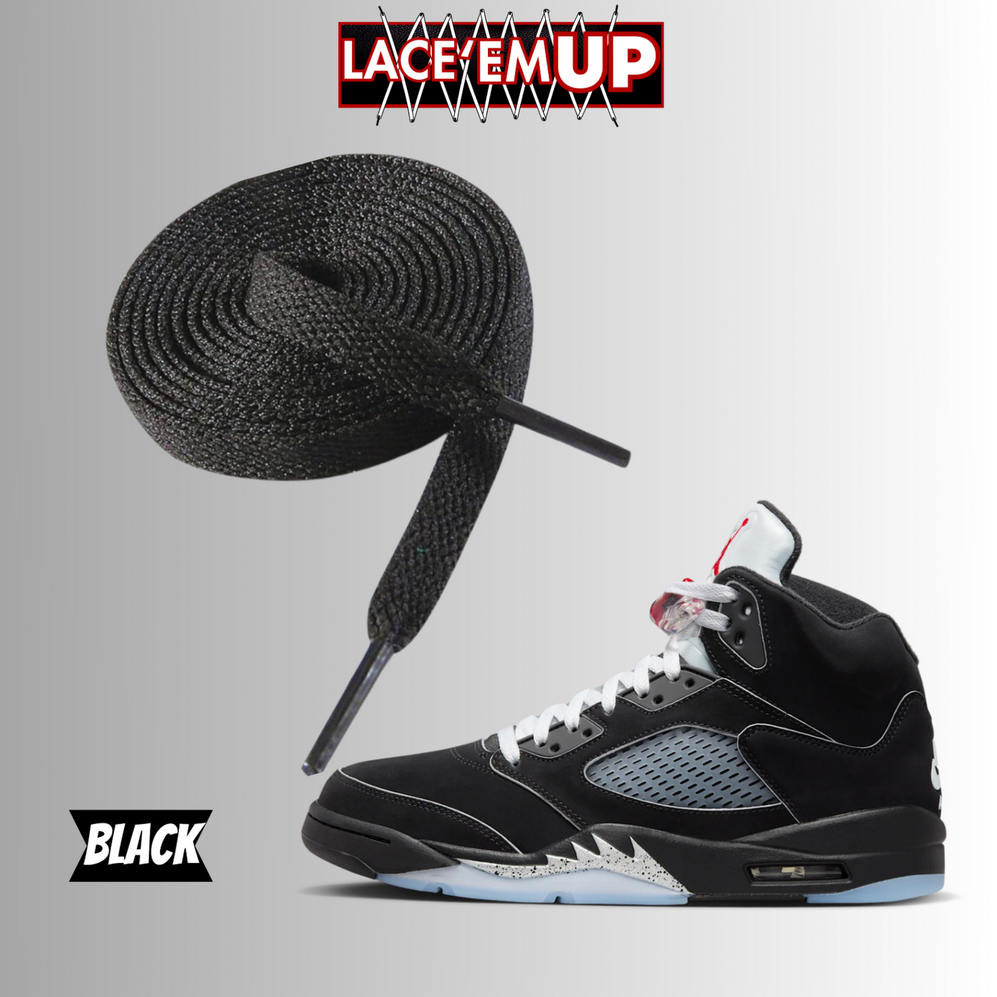 METALLICS 5'S Shoe Laces Cement replacement for jordan 5 reimagined metallic