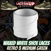 Retro 3 Medium Green Shoe Laces replacement, sneaker shoe laces. aj3,aj4,AJ12