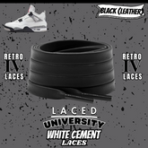 Retro 4 White Cement Laces Spotted Splatter Cement replacement-Retro 4 Shoe Lace