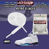 Retro 5  Grape Shoe Laces Cement replacement for AJ 5 reimagined