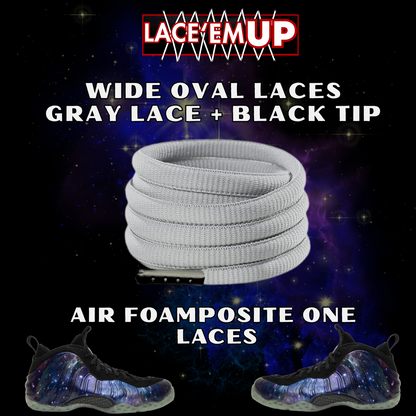 Foamposite Galaxy Wide Oval Laces Replacement Oval Shoe with color tips-PREMIUM