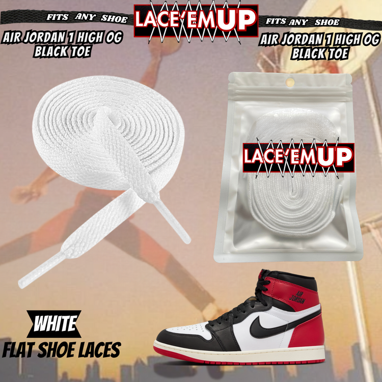 BLACK TOE Shoe Laces Cement replacement for jordan 1  OG BLACK TOE LACES