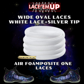 Foamposite TripleWhite Wide Oval Laces Replacement Oval Shoe color tips-PREMIUM