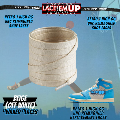 Retro 1 Unc Shoe Laces replacement for AJ 1 UNC REIMAGINED-UNIVERSITY BLUE-LACES