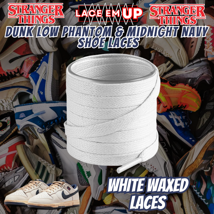Dunk Low Phantom & Midnight navy Shoe Laces Spotted Splatter Cement replacement