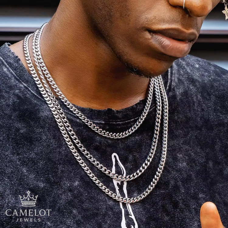 18K Gold Plated Stainless Steel Miami Cuban Curb Link Necklace Chain Men Women