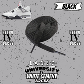 Retro 4 White Cement Laces Spotted Splatter Cement replacement-Retro 4 Shoe Lace