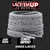 CEMENT Flat Shoe Laces Spotted Splatter Cement AJ3 AJ4 CUSTOM Tips. ELEPHANT LAC