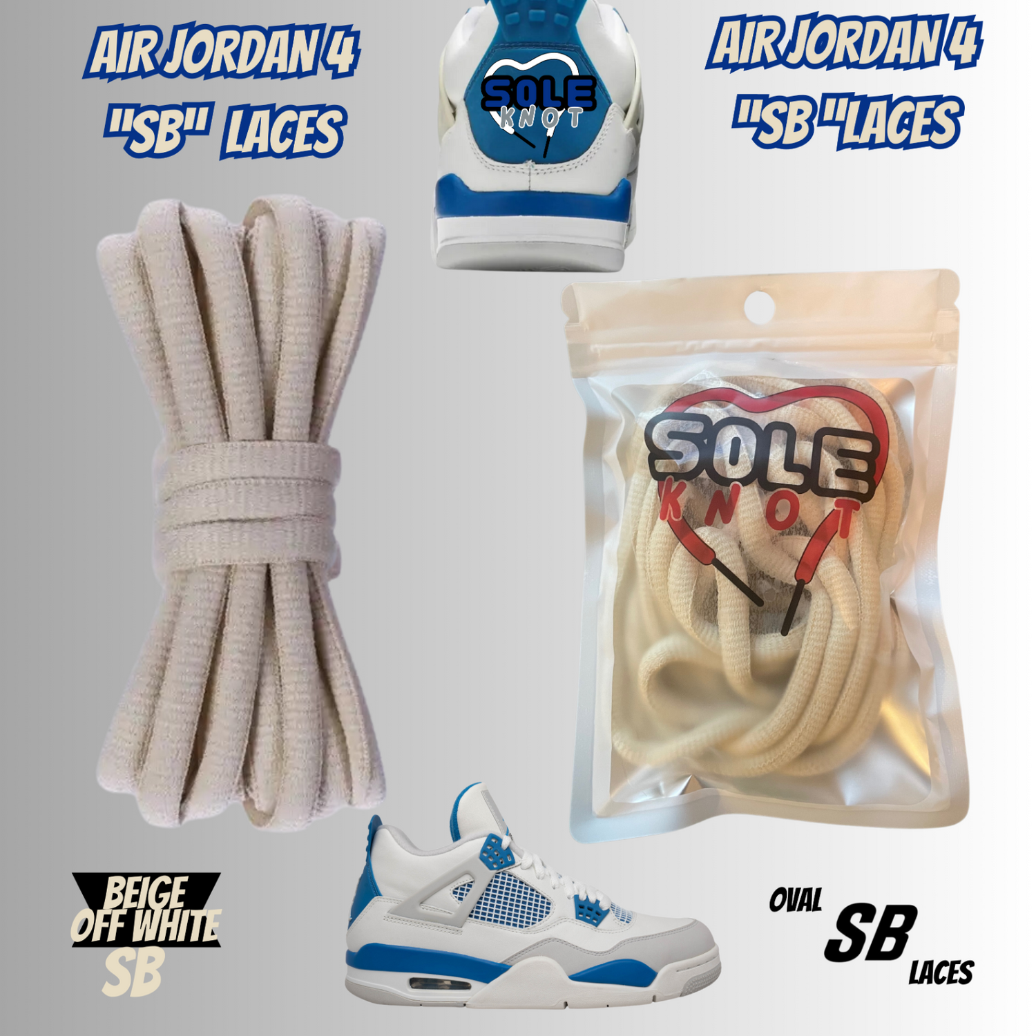 PREMIUM SHOELACES FOR For Air AJ Jordan 4 IV Industrial Military Blue