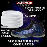 Foamposite Galaxy Wide Oval Laces Replacement Oval Shoe with color tips-PREMIUM