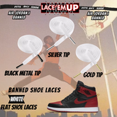 "Banned" Flat Shoe Laces replacement for jordan 1  OG BLACK TOE LACES